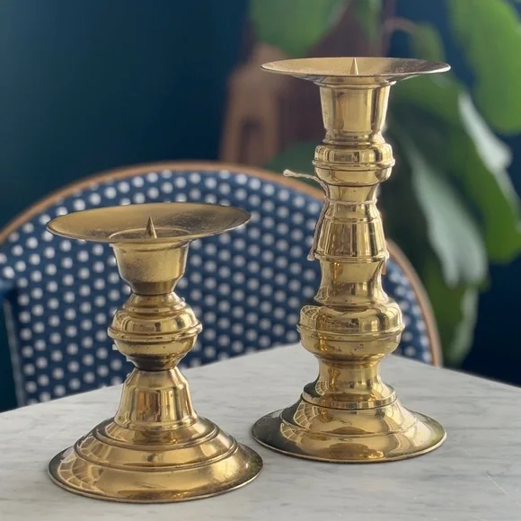 Brass Candle Holders - Set of two - Picture 1 of 5
